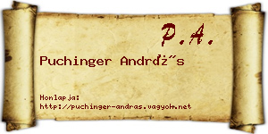 Puchinger András névjegykártya